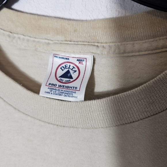 Vintage Beige Green Convertible "Go Topless" Graphic Tee Size XL *See Flaws - Picture 5 of 8